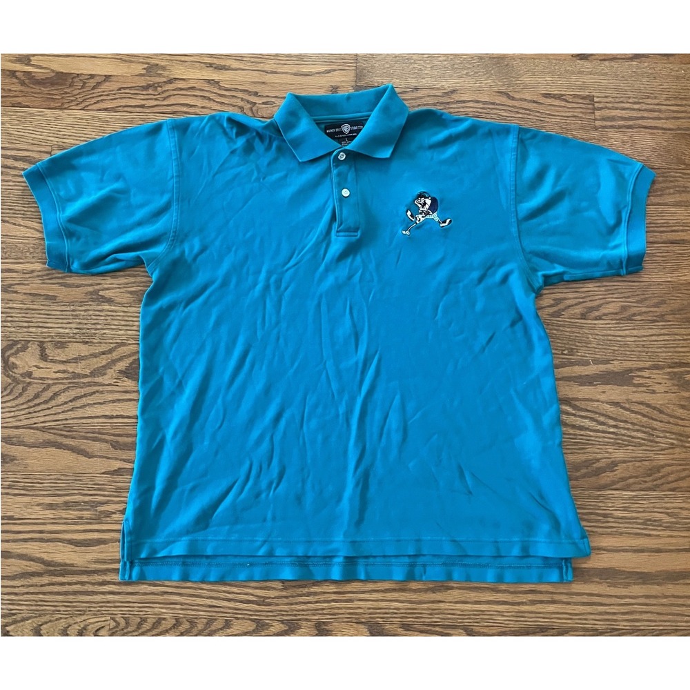 VTG 1995 Warner Bros Studio Store Taz Golf Polo Shirt Mens Large Looney Tunes